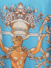 3 Piece Ensemble Jacket Crop Top Straight Leg Pants Greek Themed Fabric