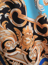 3 Piece Ensemble Jacket Crop Top Straight Leg Pants Greek Themed Fabric