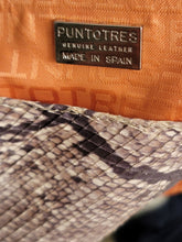 Pre-Loved Puntotres Made in Spain Embossed Leather Snakeskin Design Handbag Purse
