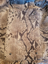 Pre-Loved Puntotres Made in Spain Embossed Leather Snakeskin Design Handbag Purse
