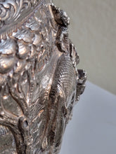 Burmese - Thai - Lao Silverplate Offering Bowl with scenes from the Vessantara Jataka Repoussed and Chased