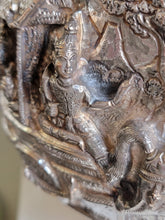Burmese - Thai - Lao Silverplate Offering Bowl with scenes from the Vessantara Jataka Repoussed and Chased