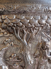Burmese - Thai - Lao Silverplate Offering Bowl with scenes from the Vessantara Jataka Repoussed and Chased
