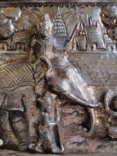 Burmese - Thai - Lao Silverplate Offering Bowl with scenes from the Vessantara Jataka Repoussed and Chased