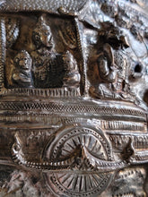 Burmese - Thai - Lao Silverplate Offering Bowl with scenes from the Vessantara Jataka Repoussed and Chased