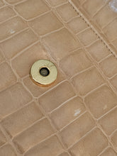 Italian Francesco Biasia Croc Embossed Ivory Patent Leather Versatile Purse Clutch