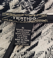 Pre-loved Vertigo Paris Wool Blend Black White Houndstooth Crop Sweater Cape Large