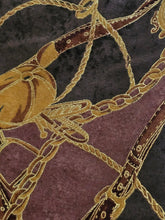 Rare Estro di Firenze Italy Gold Metallic Velveteen Equestrian Design Shoulder Bag
