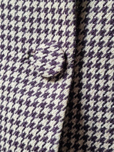 Pre-loved KIM WOO JONG Luxurious Soft Wool Brown & Ivory Houndstooth Blazer Jewel Neckline