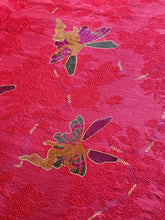 Laura Biagiotti for Bonwit Teller Made in Italy Vintage 1970s Smocked Raspberry Floral Jacquard Silk Dress 44
