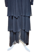 1980s Naeem Khan Riazee New York 100% Silk Black Gown for Neiman Marcus Sequins Beads Threads