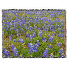 Round Top Texas Bluebonnets Woven Tapestry Blanket