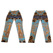 3 Piece Ensemble Jacket Crop Top Straight Leg Pants Greek Themed Fabric