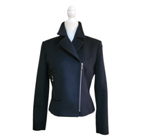 Pre-Loved Vintage 1990's MUGLER Wool Blazer Signature Star Charms on Zipper Pulls