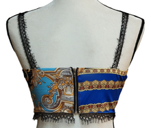 3 Piece Ensemble Jacket Crop Top Straight Leg Pants Greek Themed Fabric