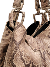 Pre-Loved Puntotres Made in Spain Embossed Leather Snakeskin Design Handbag Purse