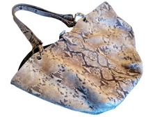 Pre-Loved Puntotres Made in Spain Embossed Leather Snakeskin Design Handbag Purse
