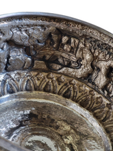 Burmese - Thai - Lao Silverplate Offering Bowl with scenes from the Vessantara Jataka Repoussed and Chased
