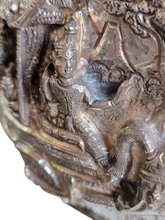 Burmese - Thai - Lao Silverplate Offering Bowl with scenes from the Vessantara Jataka Repoussed and Chased