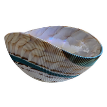 Iridescent Shell-shaped Sculptural Pleated Italian Art Glass Centerpiece Bowl