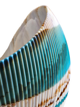 Iridescent Shell-shaped Sculptural Pleated Italian Art Glass Centerpiece Bowl