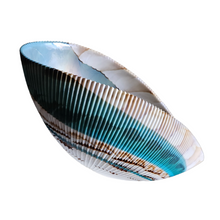 Iridescent Shell-shaped Sculptural Pleated Italian Art Glass Centerpiece Bowl
