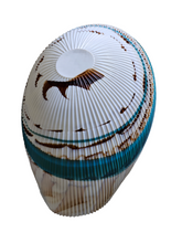 Iridescent Shell-shaped Sculptural Pleated Italian Art Glass Centerpiece Bowl