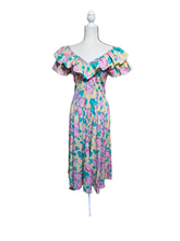 Laura Ashley Signature Print Vintage Early 1980's Dress Small
