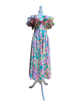 Laura Ashley Signature Print Vintage Early 1980's Dress Small