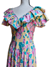 Laura Ashley Signature Print Vintage Early 1980's Dress Small