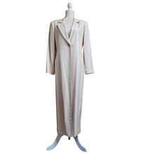 Vintage 1980’s CACHE 100% Spun Silk Cream Maxi Duster Coat Jacket Made in USA