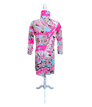 Vintage 1970’s Midi Dress by Eduardo for Saks Fifth Avenue Pucci Style Signature Fabric