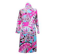 Vintage 1970’s Midi Dress by Eduardo for Saks Fifth Avenue Pucci Style Signature Fabric