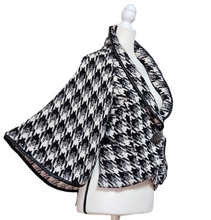Pre-loved Vertigo Paris Wool Blend Black White Houndstooth Crop Sweater Cape Large