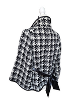 Pre-loved Vertigo Paris Wool Blend Black White Houndstooth Crop Sweater Cape Large