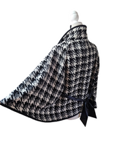Pre-loved Vertigo Paris Wool Blend Black White Houndstooth Crop Sweater Cape Large