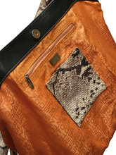 Pre-Loved Puntotres Made in Spain Embossed Leather Snakeskin Design Handbag Purse