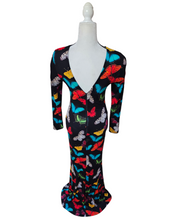 Alice and Olivia Pre-owned Rosaria Butterfly Print Maxi Dress Petite Tall