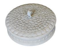 Louigi Zortea Ceramic Lidded Box with Applied Majolica Flowers Made in Italy