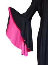 Pre-loved Nicole Miller Cocktail Spandex Little Black Dress Pink Romantic Statement Sleeves 14
