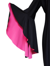 Pre-loved Nicole Miller Cocktail Spandex Little Black Dress Pink Romantic Statement Sleeves 14