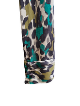 Diane Von Furstenberg Judy Wrap Silk Top Vintage Collection Camouflage Print Size 4