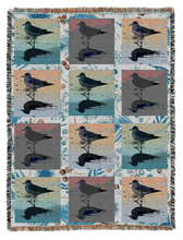 Sandpipers at Jax Beach Oversized Tapestry Blanket Throw Photography by Alice Lowe