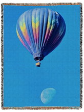 Hot Air Balloon and Moon Oversized Tapestry Blanket