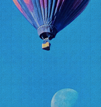 Hot Air Balloon and Moon Oversized Tapestry Blanket