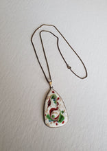 Vintage Modernist Abstract Artisan Enamel on Copper Pendant Necklace