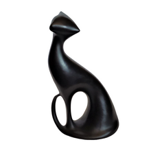 Rare Black Porcelain Royal Dux Jaroslav Jezek Stylized Cat