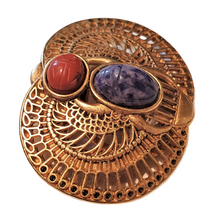 Mary McFadden Gilded Gold Hardware "Scarab" Brooch Scarf Clip