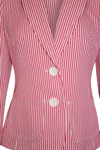 Trina Turk Lightweight Pink White Striped Jacket Blazer Size 6