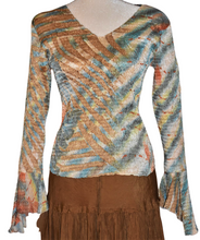 Alberto Makali Abstract Sequenced Pleated Stretch Small Top